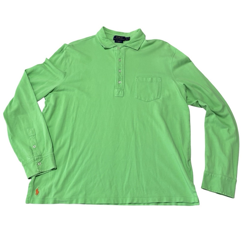 Polo Ralph Lauren Men's Featherweight‎ Mesh Long Sleeve Polo Shirt Sz XL 24 x 28